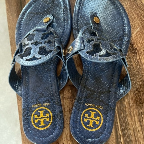 Tory Burch Blue Sandals New Never Worn - Picture 1 of 5